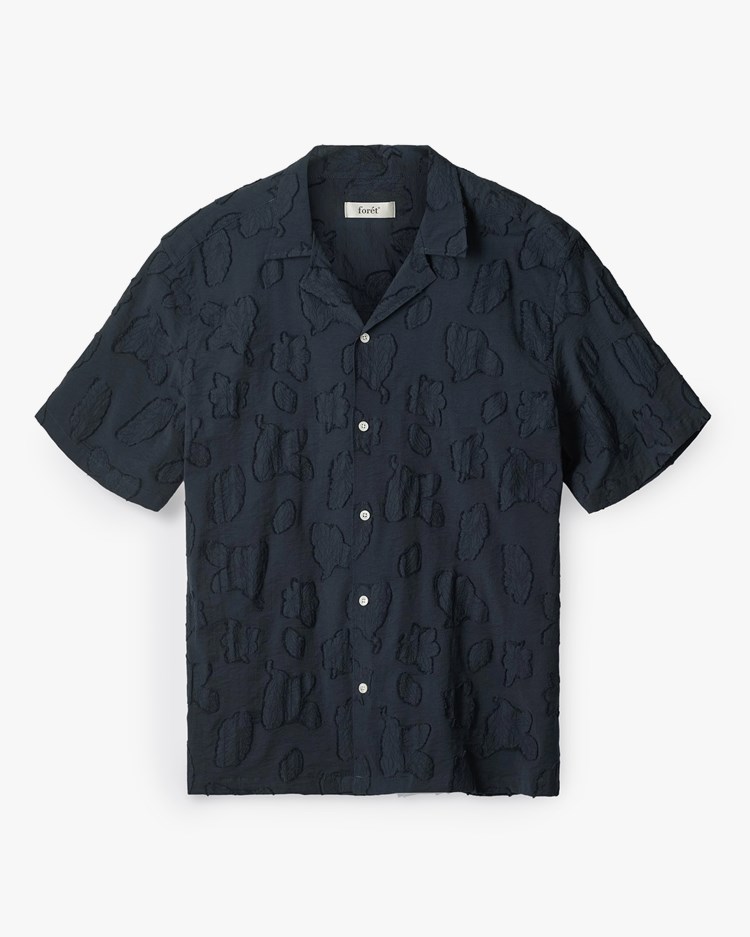 Forét Peer Jacquard Regular Fit Shirt Navy