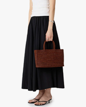 Lié Studio Charlotte Raffia Bag Small Chestnut Brown