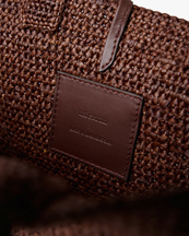 Lié Studio Charlotte Raffia Bag Small Chestnut Brown