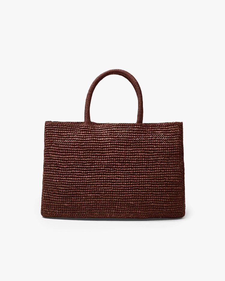 Lié Studio Charlotte Raffia Bag Small Chestnut Brown