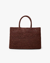 Lié Studio Charlotte Raffia Bag Small Chestnut Brown