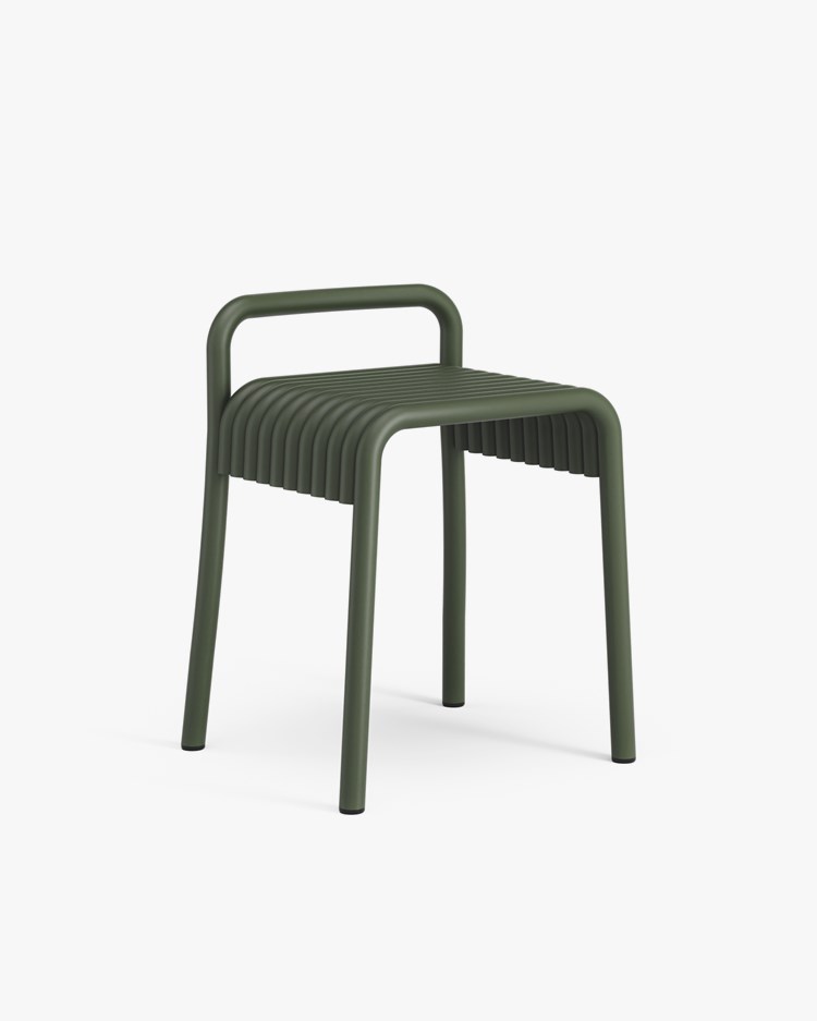 Bebo Objects Kane Low Stool Chrome Green