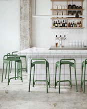 Bebo Objects Kane Bar Stool Chrome Green
