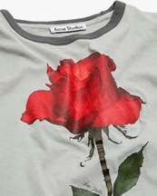 Acne Studios Fitted Rose Ringer T-Shirt Grey/Red