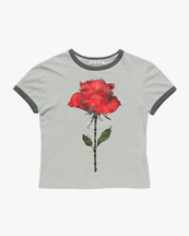 Acne Studios Fitted Rose Ringer T-Shirt Grey/Red