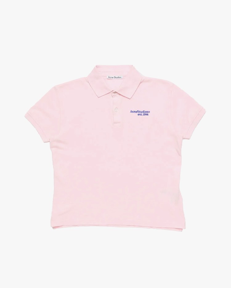 Acne Studios Fitted Polo T-Shirt Pale Pink