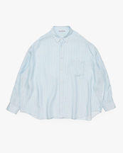 Acne Studios Relaxed Striped Button-Up Shirt Blue