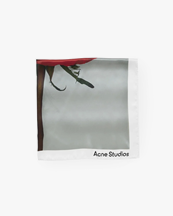 Acne Studios Printed Silk Bandana Rose White