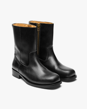 Playboy Footwear Billy Ranch Zip Boots Black Leather