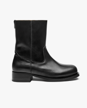 Playboy Footwear Jessie Ranch Zip Boots Black Leather