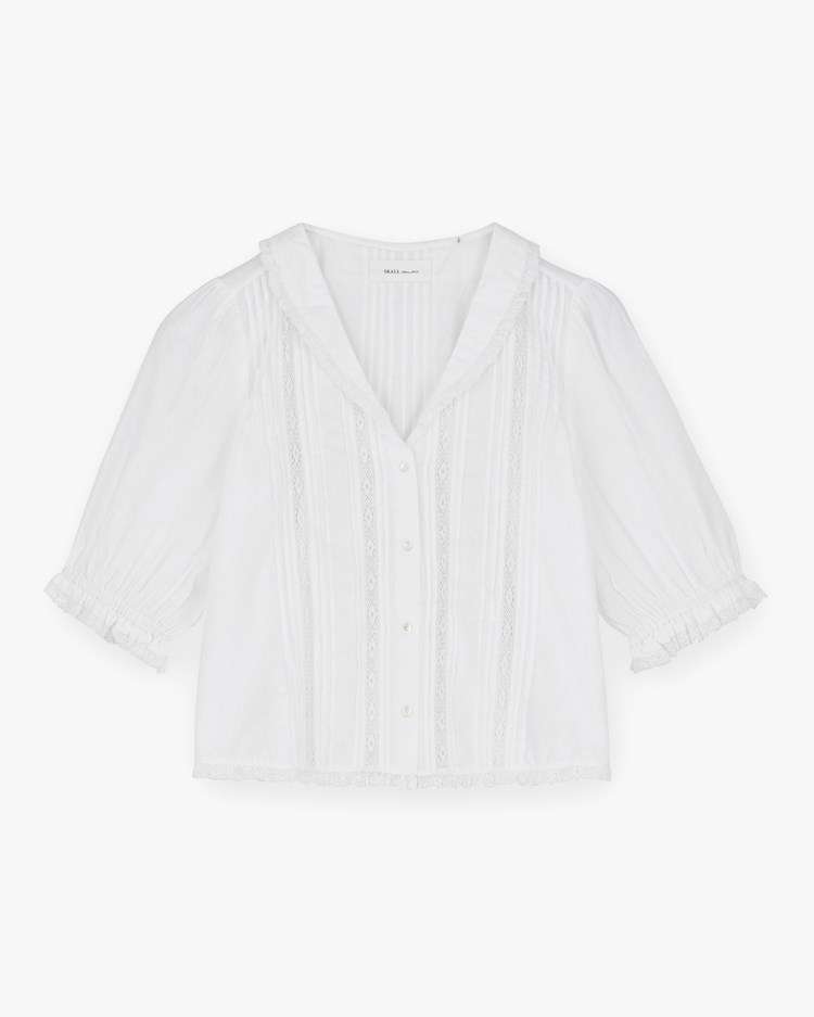 Skall Studio Magnolia Short Sleeve Blouse Optic White