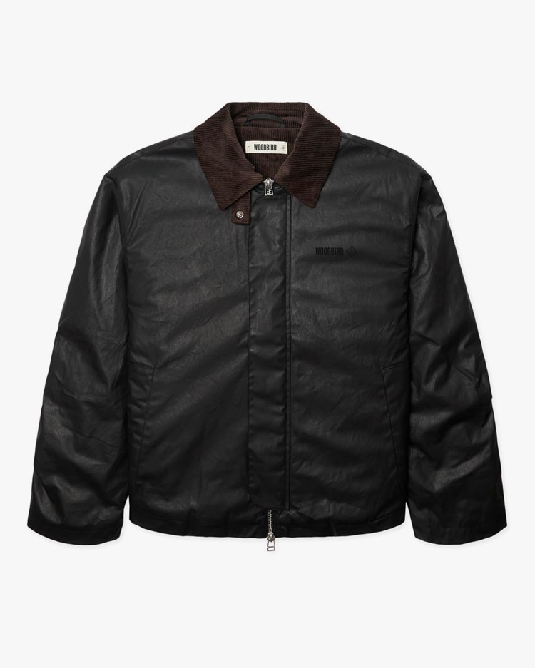Woodbird Ping Waxed Short Jacket Black