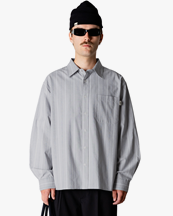 Woodbird Buzo Big Stripe Shirt Grey Stripe