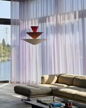 &Tradition Gio Chandelier Ln15 Ø92 Cm Vermilion Red & Dark Burgundy & Ecru White