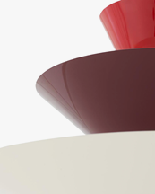 &Tradition Gio Chandelier Ln15 Ø92 Cm Vermilion Red & Dark Burgundy & Ecru White