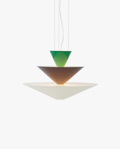 &Tradition Gio Chandelier Ln14 Ø60 Cm Signal Green & Deep Blue & Ecru White