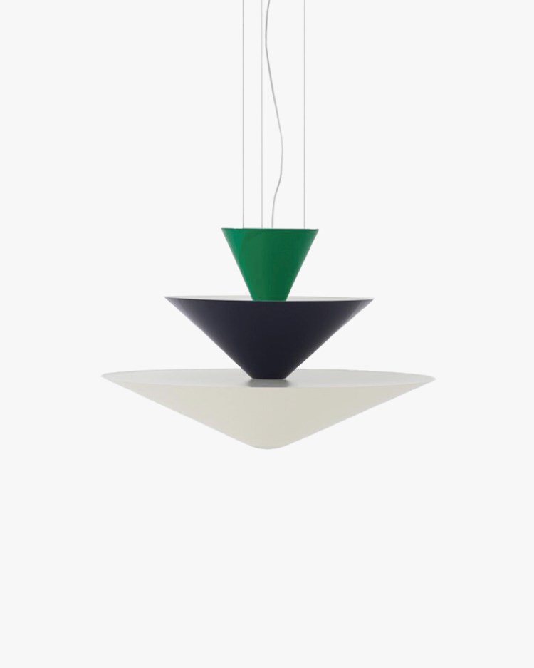 &Tradition Gio Chandelier Ln14 Ø60 Cm Signal Green & Deep Blue & Ecru White