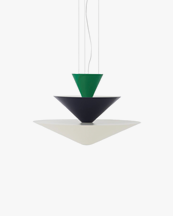 &Tradition Gio Chandelier Ln14 Ø60 Cm Signal Green & Deep Blue & Ecru White