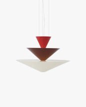 &Tradition Gio Chandelier Ln14 Ø60 Cm Vermilion Red & Dark Burgundy & Ecru White
