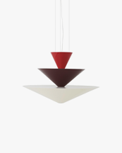 &Tradition Gio Chandelier Ln14 Ø60 Cm Vermilion Red & Dark Burgundy & Ecru White