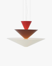 &Tradition Gio Chandelier Ln15 Ø92 Cm Vermilion Red & Dark Burgundy & Ecru White