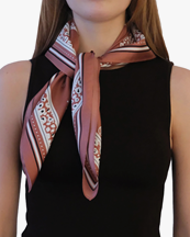 Lescarf Gemini Silk Scarf Terracotta
