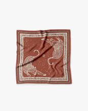 Lescarf Gemini Silk Scarf Terracotta