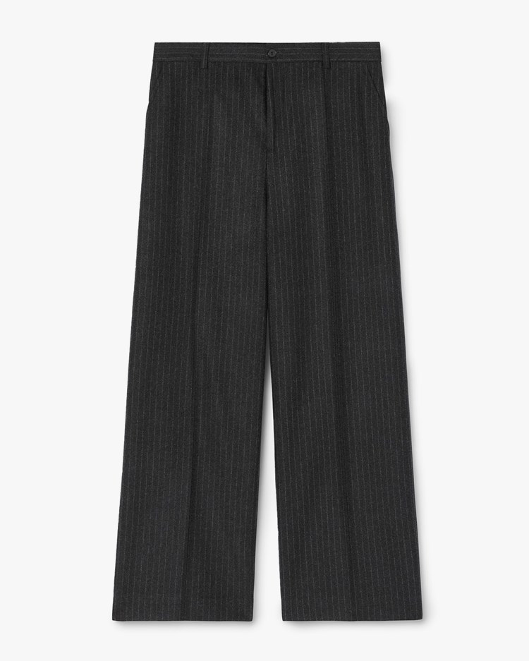 Filippa K Hector Pinstripe Flannel Trousers Anthracite Pinstripe