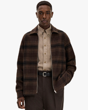 Filippa K Check Wool Liner Jacket Brown Check