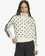 Adidas Originals Satin Polka Dot Track Jacket Off White