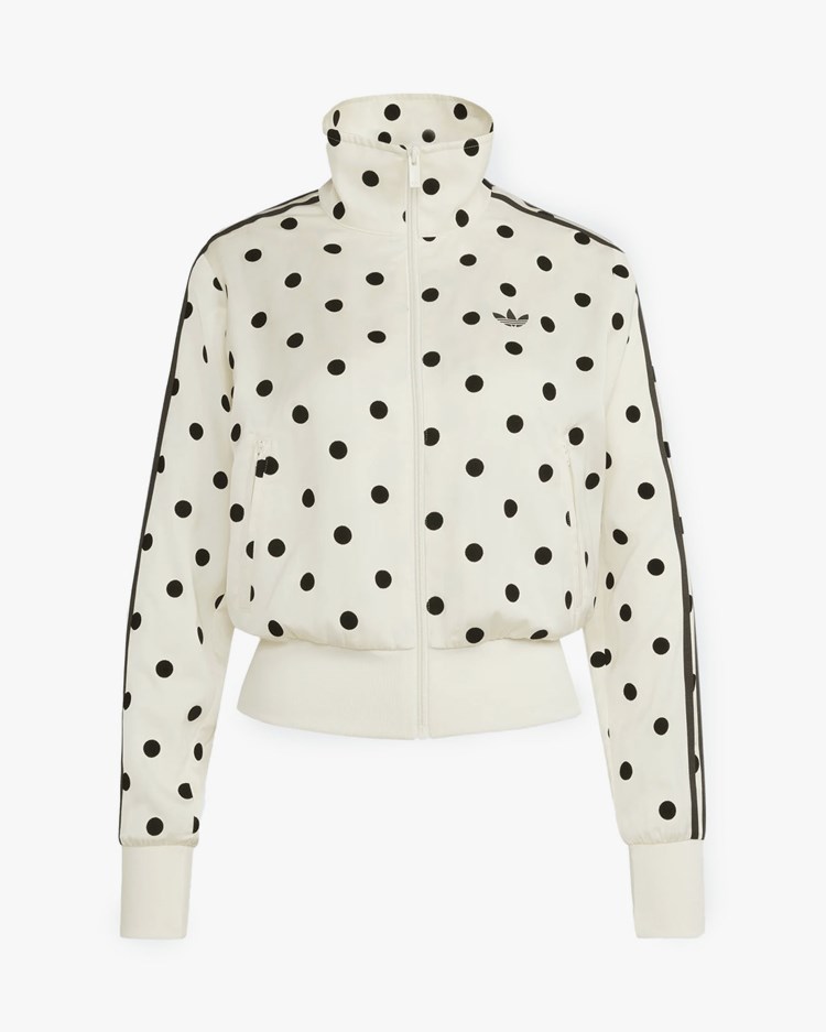 Adidas Originals Satin Polka Dot Track Jacket Off White