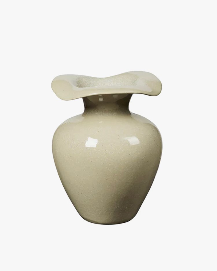 Florentina Vase M Glossy Beige