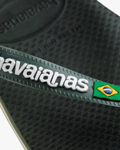 Havaianas Brazil Logo Flip Flops M Olive Green