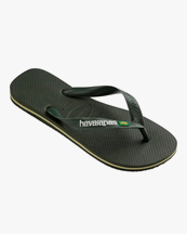 Havaianas Brazil Logo Flip Flops M Olive Green