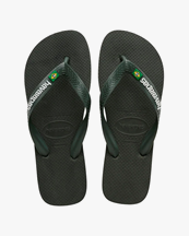 Havaianas Brazil Logo Flip Flops M Olive Green