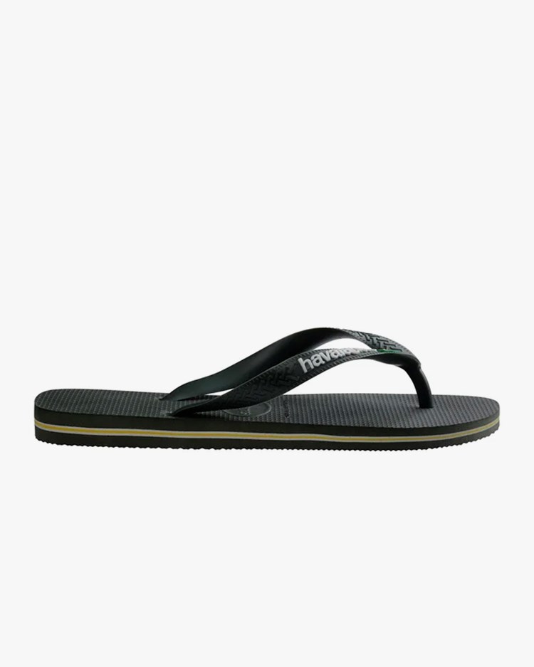 Havaianas Brazil Logo Flip Flops M Olive Green