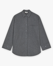 By Malene Birger Derris Flannel Shirt Dark Grey Melange