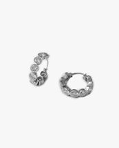 Blue Billie Row Hoops Silver