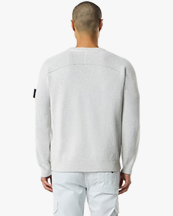 Stone Island 5100033 Cotton Bouclé Crewneck Sweater Melange Pearl Grey