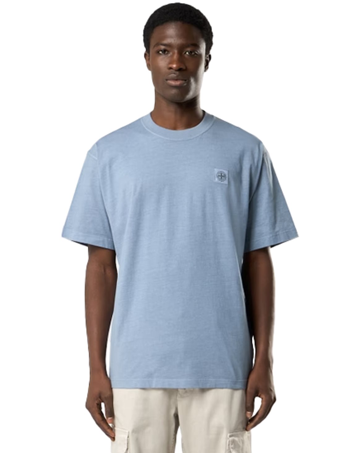 Stone Island 2100030 Garment Dyed Cotton T-Shirt Dark Blue