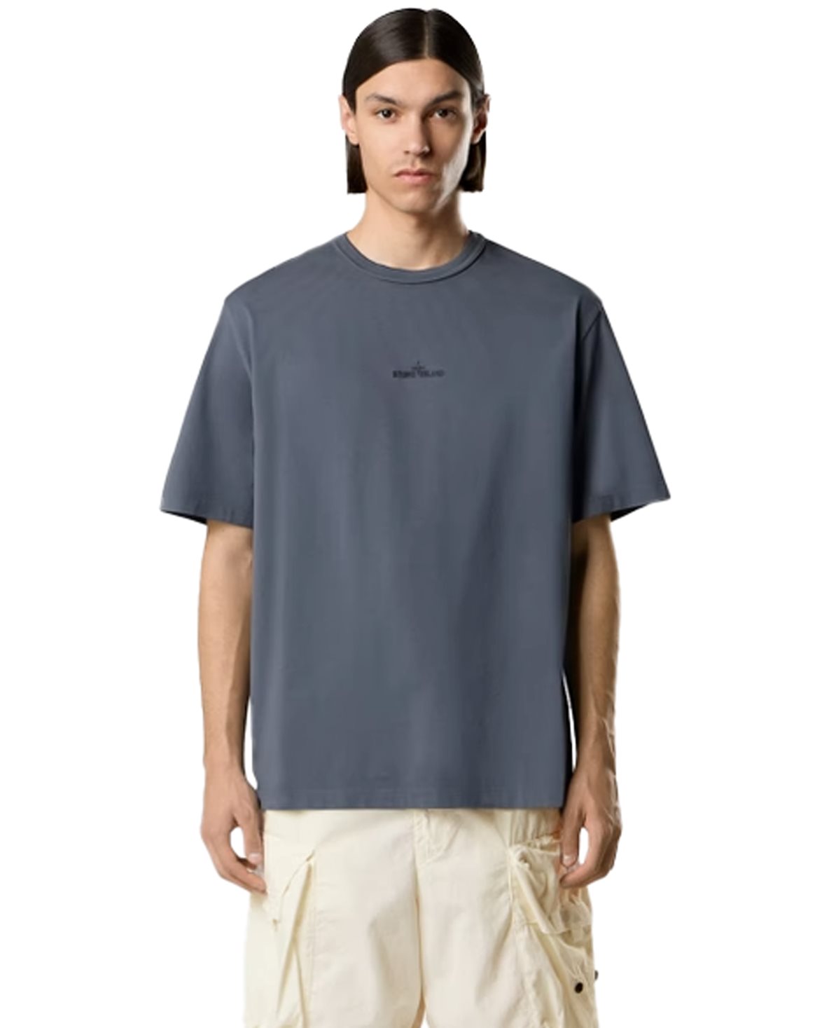 Stone Island 2100025 Garment Dyed Cotton T-Shirt Lead Grey