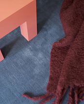 Layered Classic Solid Wool Rug Cornflower Blue