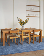 Layered Classic Solid Wool Rug Cornflower Blue