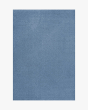 Layered Classic Solid Wool Rug Cornflower Blue