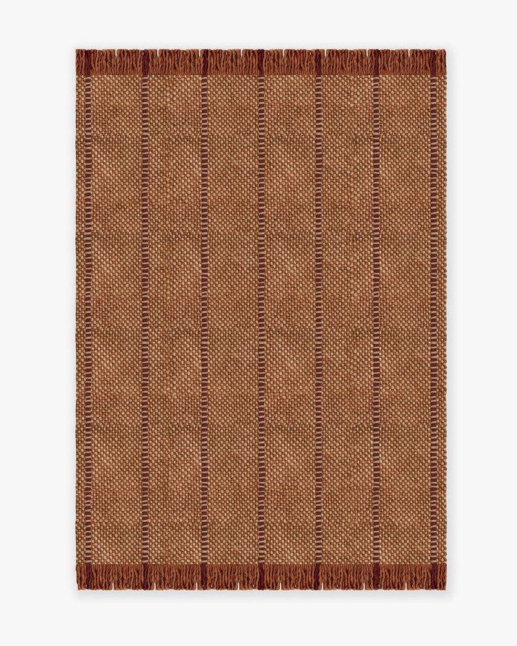 Layered Massproductions Cord Rug Burgundy Rust
