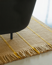Layered Massproductions Cord Rug Yellow Oatmeal