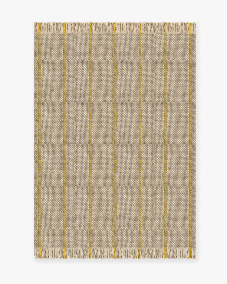 Layered Massproductions Cord Rug Yellow Oatmeal