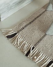 Layered Massproductions Cord Rug 	Black White