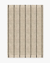 Layered Massproductions Cord Rug 	Black White