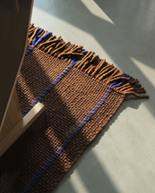 Layered Massproductions Cord Rug 	Blue Brown